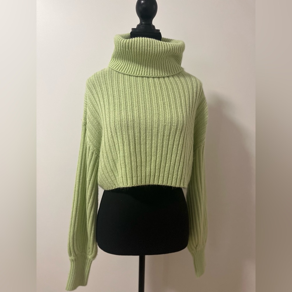 Streetwear Society Light Green Cowl Neck Sweater